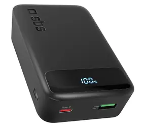 SBS PowerBank Compact 20 000 mAh čierna / Power Delivery 20 W / USB-C / USB-A