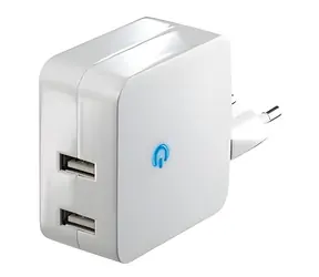 Solight DC41 USB nabíjací adaptér biela / 2x USB / 2x 2400mA / AC 230V
