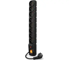Acar S8 1,5 m kábel čierna / Prepäťová ochrana / 8 zásuviek