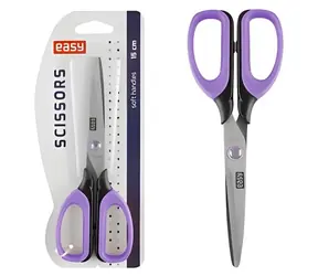Easy Školské nožnice 15 cm fialová / Nožnice / Mäkké rukoväte