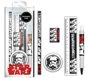 PYRAMID Školský set Star Wars Stormtrooper DPL12 / Pravítko, guma, strúhadlo, ceruzka, pero