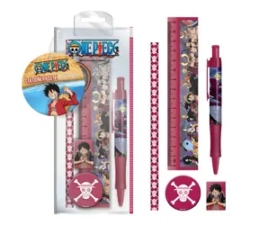 PYRAMID Školský set One Piece DPL12 / Propiska, ceruzka, strúhadlo, guma, pravítko 15 cm