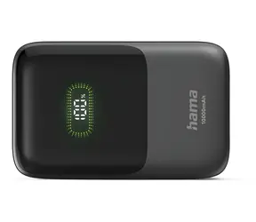 HAMA Roll UP antracit / Powerbanka / 10000 mAh / 1x USB-C / 1x USB-A / displej / 20 W