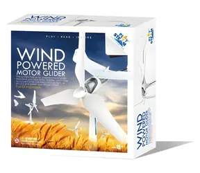 PLAYSTEM Stavebnice Vetrom poháňaný klzák / Model veternej turbíny / generátor elektriny / 35str. brožúra