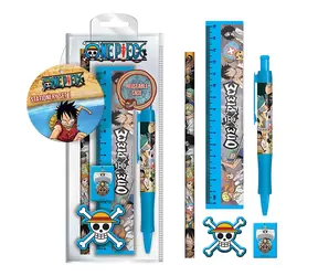 PYRAMID Školský set One Piece DPL12 / Pravítko, guma, strúhadlo, ceruzka, perá / Peračník
