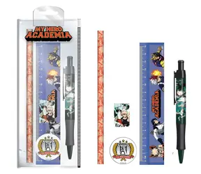 PYRAMÍD Školský set My Hero Academia DPL12 / Pravítko, guma, strúhadlo, ceruzka, pero