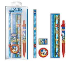 PYRAMID Školský set Sonic / Pravítko, pero, guma, ceruzka, strúhadlo
