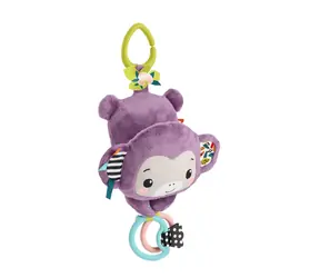 FISHER-PRICE Závesná plyšová opička so zvukmi fialová / od narodenia