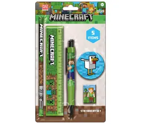 PYRAMID Školský set Minecraft Chicken DPL8 / Ceruzka, pravítko, pero, guma, strúhadlo / od 4 rokov