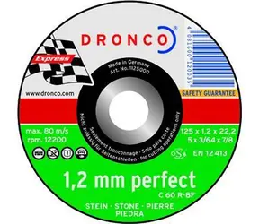 Dronco 1125000 Perfect / Rezný kotúč / Na kameň / O 125 mm / C 60 R / 1,2x22,2 mm