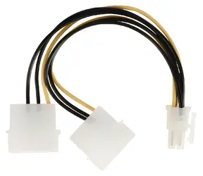 Valueline VLCP74210V015 / Rozbočovací napájací kábel / PCI Express (M) - 2x Molex (F) / 0,15 m