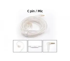 KZ Upgrade kábel pre slúchadlá 2 Pin / Kábel / Postriebrený / C-Pin konektor