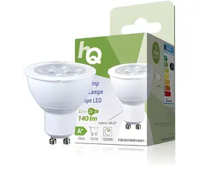 HQ LED žiarovka MR16 GU10 / 2,5 W / 140 lm / 2 700 K