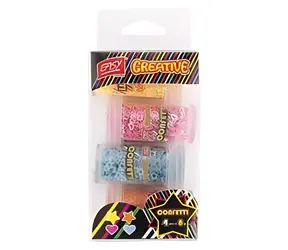 Easy Dekoratívne trblietky srdiečka a hviezdičky / 4 fluo farby / 4X 8 g