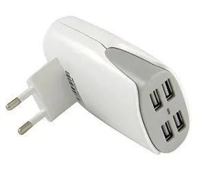 LC Power Univerzálna USB nabíjačka pre 4 zariadenia / Nabíjačka / USB / 4 porty / 2,1 A / 20W