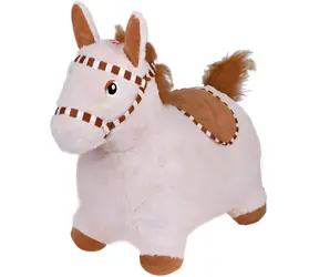 JOKOMISIADA Plyšové hopsadlo Koník béžový / Hopsadlo / 52 x 61 x 17 cm / nosnosť 30 kg