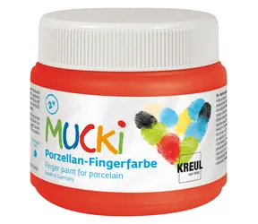 KREUL Prstová farba na porcelán MUCKI červená /150 ml/ pre deti od 2 rokov