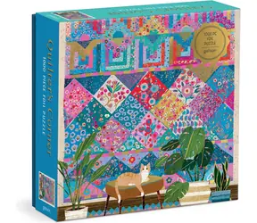 Galison Metalické puzzle Patchworkový kútik