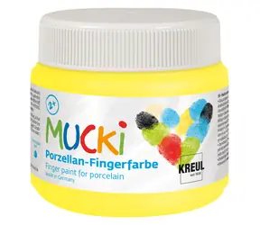 KREUL Prstová farba na porcelán MUCKI žltá /150 ml/ pre deti od 2 rokov