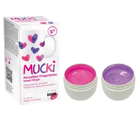KREUL Prstové farby na porcelán MUCKI Sweet Magic / Sada / 2× 50 ml / Od 2 rokov