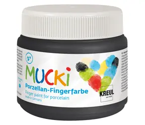 KREUL Prstová farba na porcelán MUCKI čierna / 150 ml / pre deti od 2 rokov