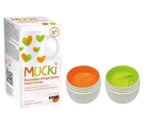KREUL Prstové farby na porcelán MUCKI Happy Energy / sada 2× 50 ml / od 2 rokov