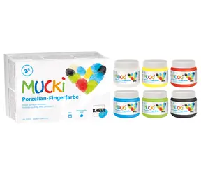 KREUL Prstové farby na porcelán MUCKI 6 x 150 ml / od 2 rokov