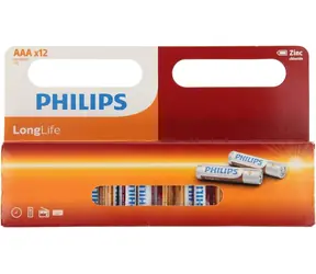 Philips R03L12W/10 LongLife / Batéria / AAA (R03) / Zinkochloridová / 12 ks