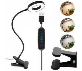 LED DML5 čierna / Stolná LED lampička s klipom