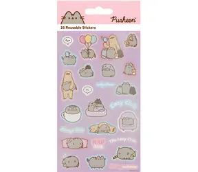 PYRAMID Samolepky Pusheen / Opakovane použiteľné / 25 ks / 19,5 x 9,5 cm