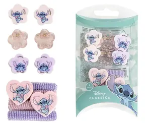 Cerdá Stitch Sada sponiek a gumičiek do vlasov 10 ks