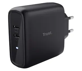 Trust Maxo 65W čierna / Nabíjačka / 65W / 2x USB-C / Rýchle nabíjanie