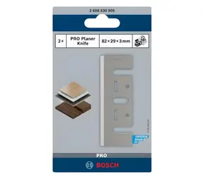 BOSCH Výmenné hobľovacie nože 82 mm / Hobľovací nôž / rýchlorezná oceľ / 2 ks