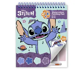 CYP BRAND Blok omaľovánok Lilo a Stitch / 20 omaľovánok / 6 farieb + štetec / Špirálová väzba