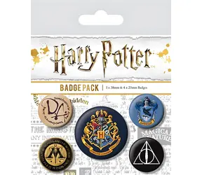 PYRAMID Set odznakov Harry Potter Bradavice / 5 ks / 4× 2,5 cm + 1× 3,5 cm