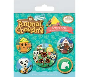 PYRAMID Sada odznakov Animal Crossing / 5 ks / Okrúhle