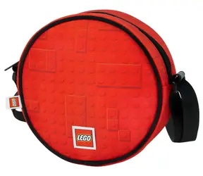 Lego Okrúhla crossbody taška Brick Dots Red / Objem 1,2 l / Polyester s PU povrchom / od 3 rokov