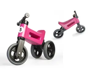 FUNNY WHEELS Odrážadlo Rider Šport ružové / 2v1 / výška sedla 28/30 cm / nosnosť 25 kg / 18m +