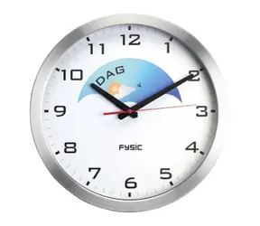 Fysic FK150 / Nástenné hodiny / Analógové / Pre osoby s demenciou / Hliníkový kryt