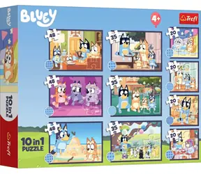 Trefl Puzzle Bluey: Príbeh Blueyho Mega PACK 10v1 / 4x20+3x35+3x48 dielikov
