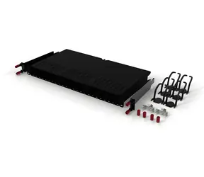 PATCHBOX Plus+ čierna / Panel pre správu káblov / 19" / oceľ / hĺbka 240 mm / nosnosť 20 kg