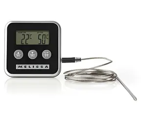 Melissa Digitálny teplomer na mäso / Teplomer na mäso / LCD displej / nerezová sonda / 0-250 ° C / časovač s alarmom