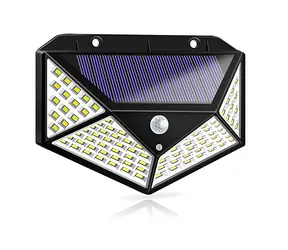 X-SITE BD002 / Vonkajšie solárne LED svetlo so snímačom pohybu a súmraku / 100 LED / 1000lm / IP65 / 270 °
