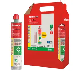 fischer FIS V Zero 300 T / Chemická injektážna malta / 6x300 ml / zelená / vr. 12 statických miešadiel
