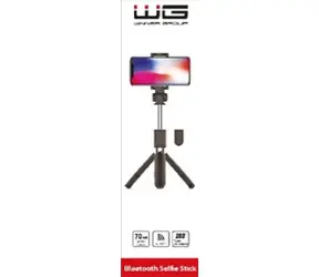 WG 6 čierna / Selfie tyč - tripod / teleskopická / Bluetooth / 18-70 cm / dosah 10 m