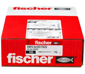 fischer FAFS 5,0x120 TX25 / Stavacia skrutka / pre drevo a nosné konštrukcie / 100 ks