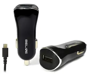 Beline autonabíjačka s káblom Lightning čierna / Autonabíjačka / USB + Lightning / 1A / iPhone 5/6/7/8/X