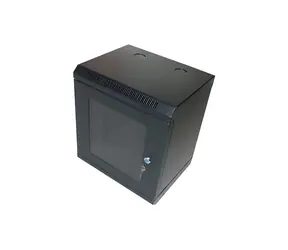 Xtendlan Skriňa 10" 9U 280×350 mm čierna / Nástenný rozvádzač / presklené dvere / nosnosť 50 kg