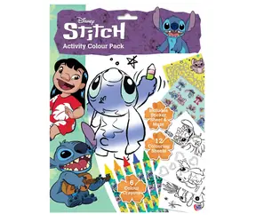 CYP BRAND Pracovné listy Lilo a Stitch / 12 listov / 6 voskoviek / samolepky s hrdinami