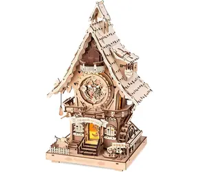 Robotime 3D drevené puzzle Kukučkové hodiny / od 14 rokov / 435 dielikov / Obtiažnosť: vysoká